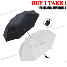 BUY 1 TAKE 1 Manual UV umbrella vinyl umbrella men's and women's sunscreen parasol for rain or shine