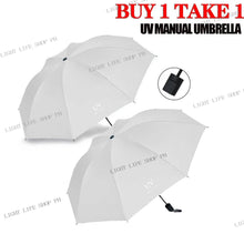 BUY 1 TAKE 1 Manual UV umbrella vinyl umbrella men's and women's sunscreen parasol for rain or shine