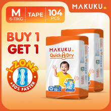 【B1T1】MAKUKU Diaper Quick Dry Tape and Pull Up Pants 50pcs Baby M L XL XXL XXXL Ultra Thin Soft and Breathable