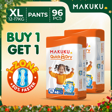 【B1T1】MAKUKU Diaper Quick Dry Tape and Pull Up Pants 50pcs Baby M L XL XXL XXXL Ultra Thin Soft and Breathable