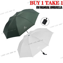BUY 1 TAKE 1 Manual UV umbrella vinyl umbrella men's and women's sunscreen parasol for rain or shine