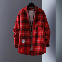 BEST PRODUCTSummer Simple Korean Style Long Sleeve Plaid  Men Fashion Top Baju Kemeja Lelaki Lengan