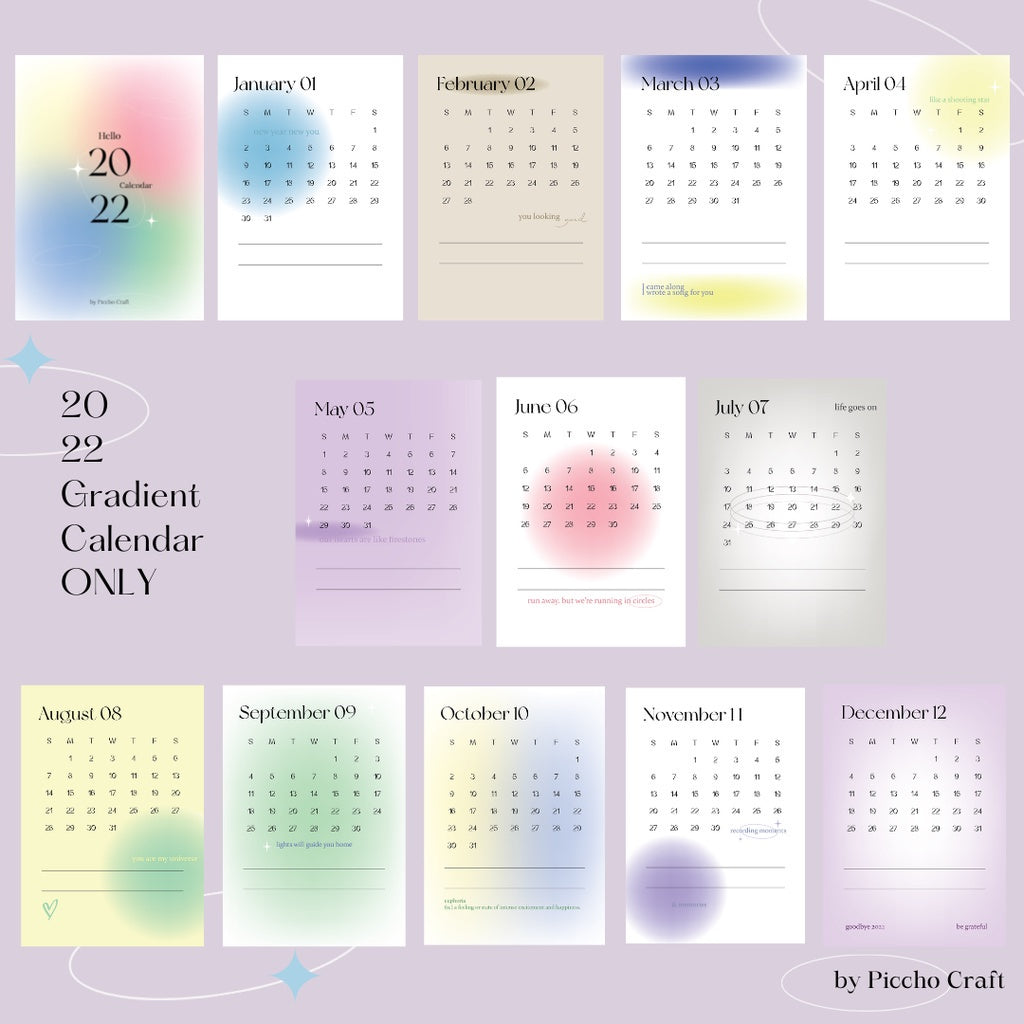 Tansy Store Gradient Calendar by Piccho Craft222