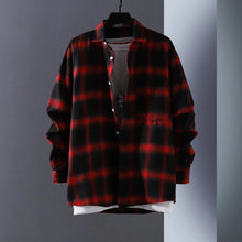 BEST PRODUCTSummer Simple Korean Style Long Sleeve Plaid  Men Fashion Top Baju Kemeja Lelaki Lengan