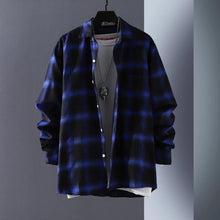 BEST PRODUCTSummer Simple Korean Style Long Sleeve Plaid  Men Fashion Top Baju Kemeja Lelaki Lengan