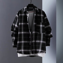 BEST PRODUCTSummer Simple Korean Style Long Sleeve Plaid  Men Fashion Top Baju Kemeja Lelaki Lengan