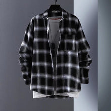 BEST PRODUCTSummer Simple Korean Style Long Sleeve Plaid  Men Fashion Top Baju Kemeja Lelaki Lengan