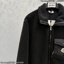 Original Label 1:1 MⓄNCLⒺR Emblem Lamb Wool Teddy Fleece Warm Coat Cotton Jacket Unisex