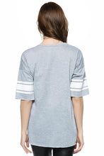 Casual Scoop Neck Loose-Fitting Printed 3/4 Length Sleeve T-shirt For Women