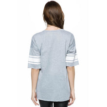 Casual Scoop Neck Loose-Fitting Printed 3/4 Length Sleeve T-shirt For Women