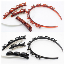 Braided headband small clip bangs fixed artifact hair band