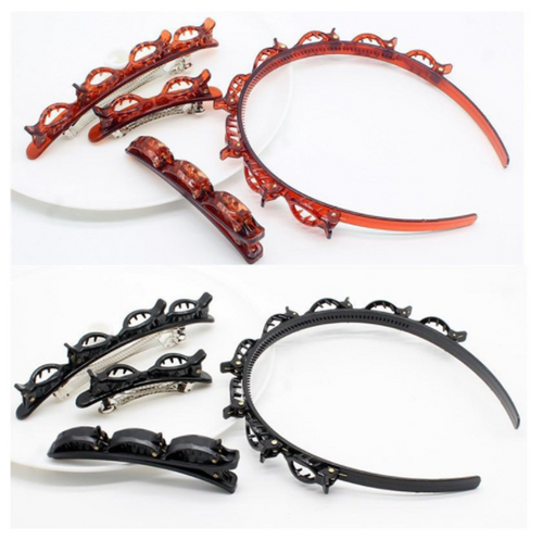 Braided headband small clip bangs fixed artifact hair band