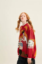 Contrast vintage children's haircut pullover sweater