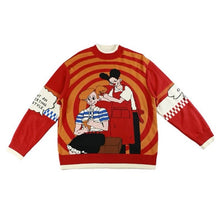 Contrast vintage children's haircut pullover sweater