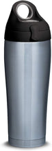 Tervis Stainless Steel Insulated Tumbler with Black with Gray Lid, 24 oz Water Bottle, Silver