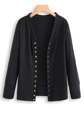 Women Long Sleeve Button Solid Color Knit Sweaters