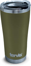 Tervis Stainless Steel Insulated Tumbler with Black with Gray Lid, 24 oz Water Bottle, Silver