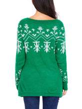 Christmas Women Printed Sweater with Pocket