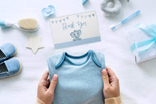 Baby Shower Thank You Cards for Boys. 50 Pack Blue Watercolor Elephant Boys Baby Shower Cards. Cute Thank You Notes with Envelopes & Stickers