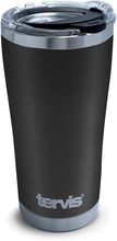 Tervis Stainless Steel Insulated Tumbler with Black with Gray Lid, 24 oz Water Bottle, Silver