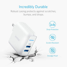 Anker Elite USB Charger, Dual Port 24W Wall Charger, PowerPort 2 with PowerIQ and Foldable Plug, for iPhone Xs/XS Max/XR/X/8/7/6/Plus, iPad Pro/Air 2/Mini 3/Mini 4, Samsung S4/S5, and More
