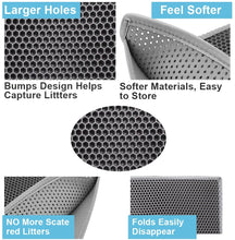 Pieviev Cat Litter Mat Trapper - 76 x 61 cm Honeycomb Double Layer Tapis Litiere Chat -Traps Messes, Easy Clean and Durable, Non Toxic Trapper Rug Suitable for Litter Tray（Grey）