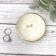 Personalized Jewelry Dish Flower Ring Holder Engagement Gift for Bride