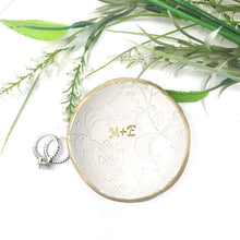 Personalized Jewelry Dish Flower Ring Holder Engagement Gift for Bride