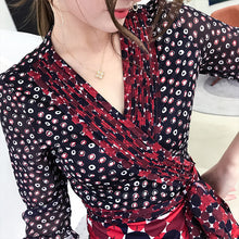 2019春夏季新款欧美风荷叶边连衣裙精品印花时尚雪纺连衣裙女