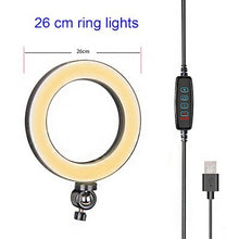26cm LED Ring Light with 2.1M Tripod Stand Youtuber FB Live Mobile Phone Shooting Lightning Tiktok Live Stream Light