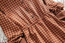 Fashion Plaid Dress Women 2020 Spring Turn-Down Collar Corduroy Long Sleeve Vintage Dresses Retro Ladies Button Dress 7424 50