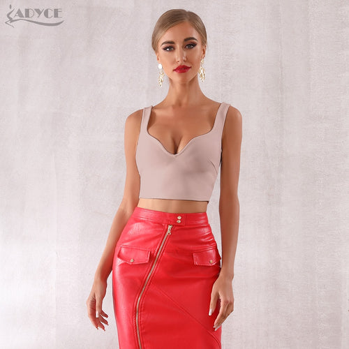 ADYCE 2020 Neue Sexy Frauen Bandage Tops Bluse Promi Runway Kurze Top Weste Rayon V-ausschnitt Tank Luxus Abend Party Frauen tops