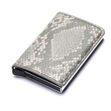 BISI GORO 2020 Credit Card Holder Men And Women Metal RFID Vintage Aluminium Box Crazy Horse PU Leather Fashion Card Wallet
