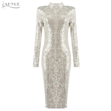 Adyce 2020 Neue Sommer Frauen Mode Grün O Neck Kleid Sexy Lange Hülse Pailletten Schwarz Club Promi Runway Party Kleid vestidos