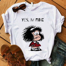 PAZ Mafalda or QUIERO Cafe Printed Women New T shirts Harajuku Female TShirts Clothing Camisas Mujer girls top tee
