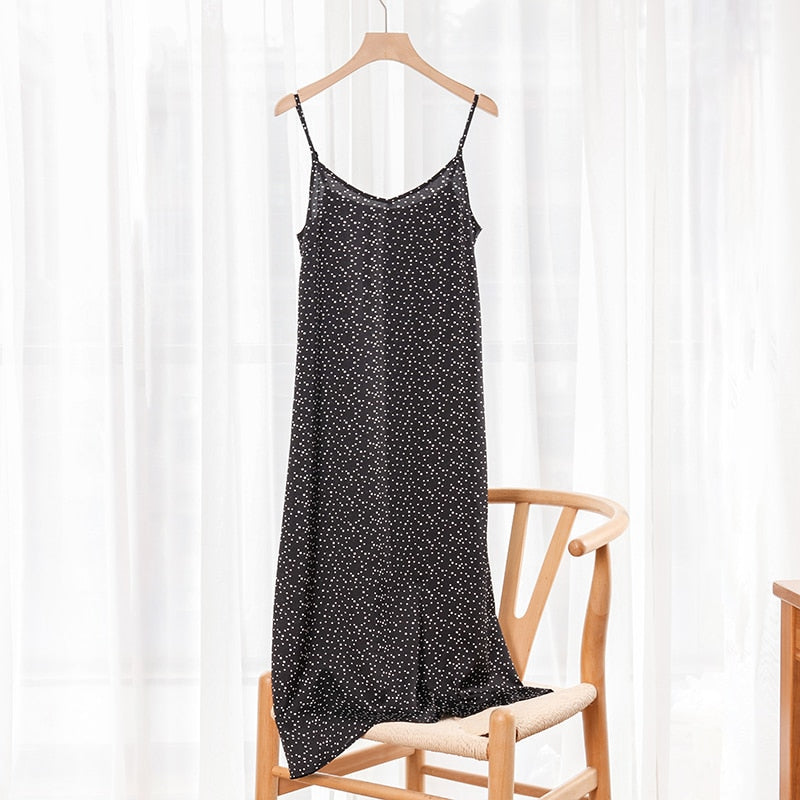 S-4XL Korean Shining Polka Dot Summer Women Dress Spaghetti Strap Boho Leopard Print Maxi Party Vestidos Plus Size M30262