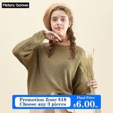 Metersbonwe 2019 Cotton Knitted Sweater Women Pullovers O-neck Autumn Winter Basic Women Sweaters Korean Style Slim Fit 716959