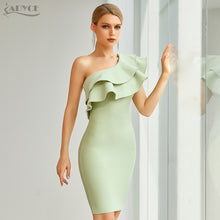 Adyce 2020 Neue Sommer Frauen Eine Schulter Rüschen Mini Verband Kleid Sexy Ärmellose Grüne Club Promi Landebahn Partei Dame Kleid
