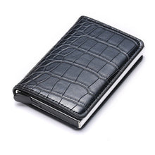 BISI GORO 2020 Credit Card Holder Men And Women Metal RFID Vintage Aluminium Box Crazy Horse PU Leather Fashion Card Wallet