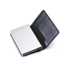 BISI GORO 2020 Credit Card Holder Men And Women Metal RFID Vintage Aluminium Box Crazy Horse PU Leather Fashion Card Wallet