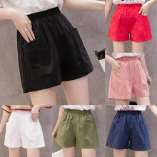 Women's High Waist Linen Loose Casual thin Wide Leg Linen Shorts dropshipping