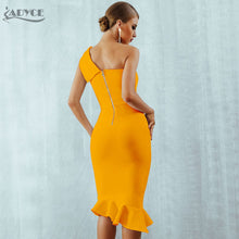 Adyce 2020 New Summer Women Bandage Dress Sexy One Shoulder Sleeveless Ruffles Nightclub Celebrity Evening Party Mermaid Dresses