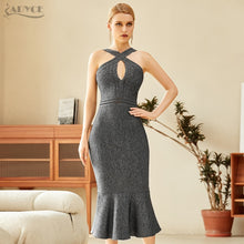 Adyce 2020 Neue Sommer Frauen Grau Halter Bodycon Verband Meerjungfrau Kleid Sexy Aushöhlen Club Promi Runway Party Kleid Vestidos