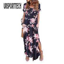 Sexy Women Dress Plus Size 5XL Summer 2020 Casual Short Sleeve Floral Maxi Dress For Women Long Dress Free Shipping Lady Dresses