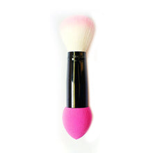 1pc Professional blusher brush 2 heads Nylon Make up Brushes Two Head Metal Cosmetic Tools with Sponge Pink Color drop shipping