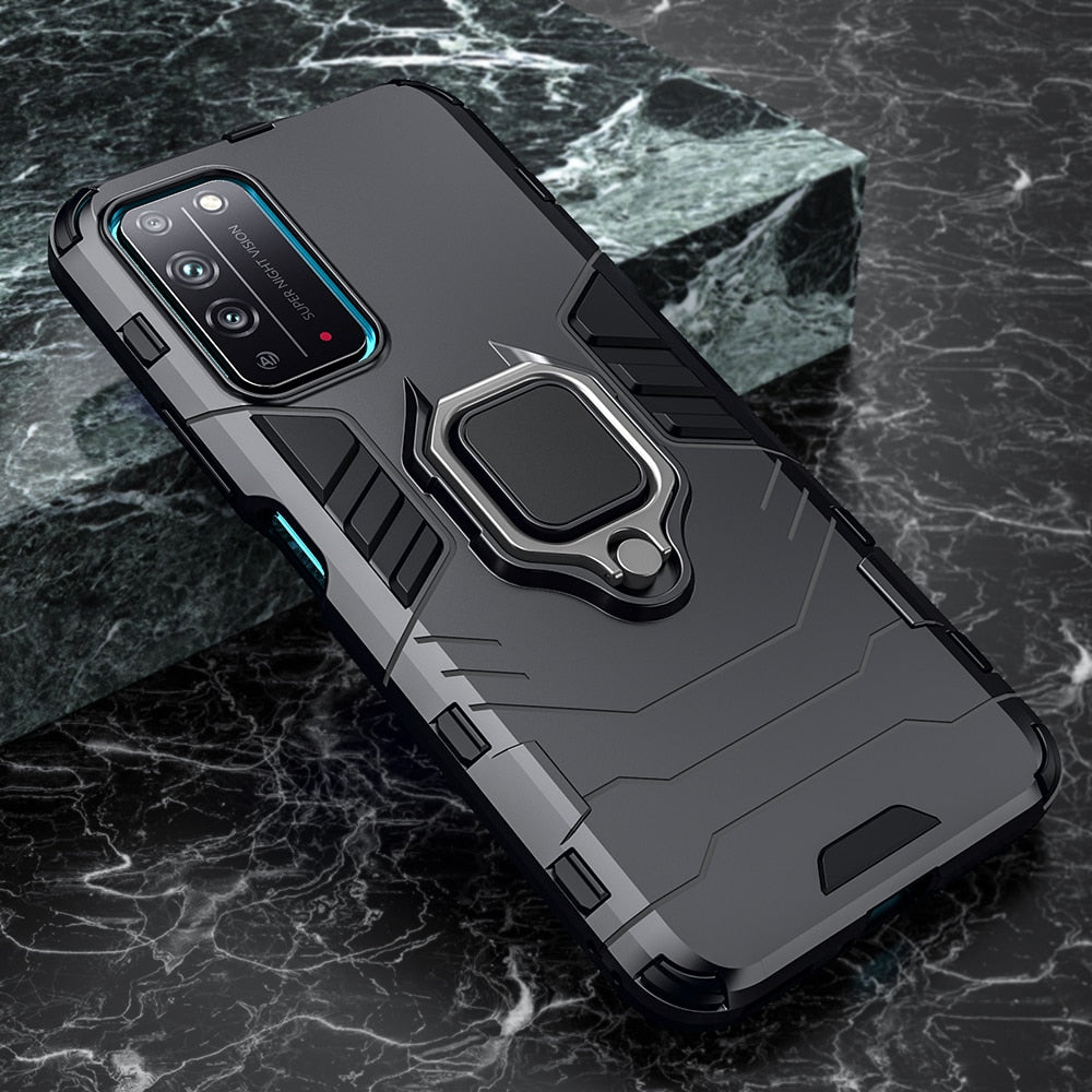 KEYSION Shockproof Armor Case for Honor X10 5G 30 Pro+ Plus 30s 9C 9S 9A Ring Stand Phone Back Cover for Huawei Y5P Y6P Y7P Y8P