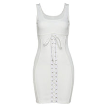 Simenual Solid Lace Up Ribbed Bodycon Mini Dresses Women Sleeveless Clubwear 2020 Summer Fashion Skinny Party Dress Sexy Hot