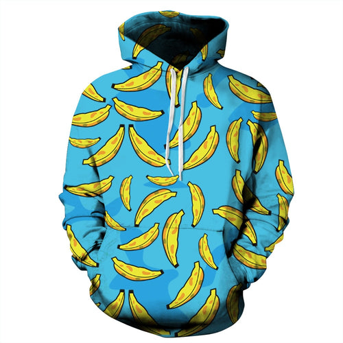 Automne hiver nouvelle mode hommes/femmes sweat à capuche avec casquette imprimé banane 3d Sweatshirts à capuche Couple survêtements
