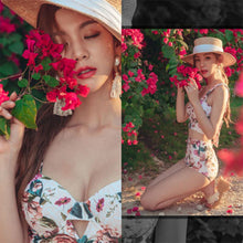 2020 South Korea's New Swimsuit Women's Net Red Floral Small Fresh Steel Support Gathered And Slim Bikini Swimwear 수영복
