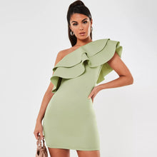 Adyce 2020 Neue Sommer Frauen Eine Schulter Rüschen Mini Verband Kleid Sexy Ärmellose Grüne Club Promi Landebahn Partei Dame Kleid